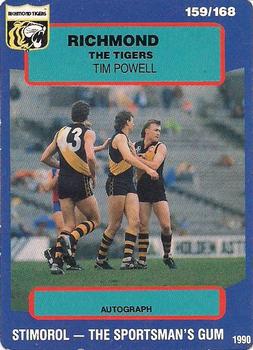 1990 AFL Scanlens Stimorol #159 Tim Powell Front